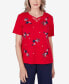 Фото #1 товара Women's All American Embroidered Stars Short Sleeve Top