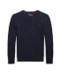 ფოტო #1 პროდუქტის Big Boys Cable-Knit Cotton Sweater