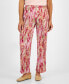 Petite Texture Garden Plissé Pull-On Pants, Created for Macy's