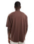 Фото #3 товара ASOS DESIGN oversized t-shirt in brown with floral side print