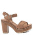 ფოტო #1 პროდუქტის Women's Heeled Suede Sandals With Platform By Light Brown