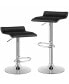 Set of 2 Swivel Bar Stool PU Leather Adjustable Bar Chair