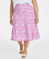 Trendy Plus Size Floral-Print Slip Midi Skirt, Created for Macy's