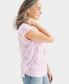 ფოტო #4 პროდუქტის Women's Printed Boat-Neck Short Sleeve Top, Created for Macy's
