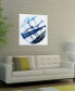 Фото #6 товара Blue Stripes 2 Frameless Free Floating Tempered Glass Panel Graphic Abstract Wall Art, 38" x 38" x 0.2"