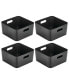 Фото #2 товара Medium Metal Kitchen Storage Container Bin with Handles, 4 Pack, Black