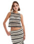 Фото #1 товара Object crochet cropped tank top co-ord in mono stripe