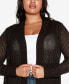 Plus Size Pointelle Open Cardigan Sweater