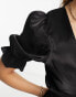 Фото #6 товара River Island peplum satin top in black