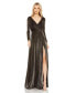 Фото #1 товара Women's Long Sleeve Faux Wrap A Line Gown