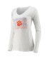 ფოტო #3 პროდუქტის Women's Orange, White Clemson Tigers Flagship Long Sleeve T-shirt and Pants Sleep Set