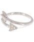 ფოტო #1 პროდუქტის Silver-Tone Adjustable Crystal Arrow Ring