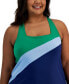 Фото #4 товара Plus Size Active Colorblocked Cross-Back Sleeveless Dress, Created for Macy's