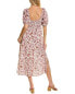 Auguste Rosemary Annastasia Linen-Blend Midi Dress Women's Pink Xs