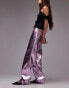 Фото #3 товара Topshop straight leg faux leather trouser in metallic pink