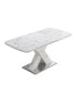 Фото #6 товара White marble dining table with X-shaped metal legs