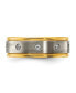 Titanium Brushed Center Yellow IP-plated CZ Wedding Band Ring
