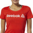Women’s Short Sleeve T-Shirt Reebok Scoop Neck Red