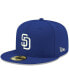 ფოტო #2 პროდუქტის Men's Royal San Diego Padres Logo White 59FIFTY Fitted Hat