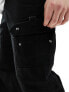 ADPT wide fit cargo trouser in black