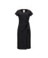 Фото #2 товара Women's Organic Short Sleeve Knit Tie Midi Dress