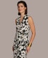 Women's Floral Print Gathered Sleeveless Midi Dress