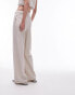 Фото #3 товара Topshop co-ord linen wide leg trouser with exposed lining in ecru