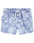 Toddler Tropical Print Chambray Drawstring Shorts 2T