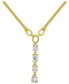 Фото #1 товара Macy's cubic Zirconia Multi-Cut Linear Lariat Necklace, 16" + 2" extender