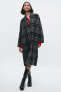 Check knit jacquard coat