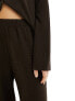 Vero Moda textured jersey trouser co-ord in deep brown