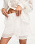 ASOS DESIGN co-ord sequin shorts in white