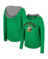 Фото #1 товара Women's Green Distressed Oregon Ducks Distressed Heather Long Sleeve Hoodie T-shirt