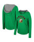 ფოტო #1 პროდუქტის Women's Oregon Ducks Distressed Heather Long Sleeve Hoodie T-shirt