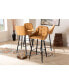 Catherine Modern and Contemporary Faux Leather Upholstered and Metal 4 Piece Bar Stool Set