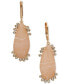 Gold-Tone Pavé & Blush Crackled Stone Drop Earrings