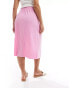 Mamalicious Maternity plisse midi skirt in pink