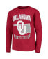 Big Boys Crimson Distressed Oklahoma Sooners Strong Mascot Team T-shirt