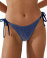 Фото #1 товара Women's Metallic Side-Tie Bikini Bottoms