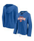 Фото #1 товара Women's Heather Royal Denver Broncos First Team Cropped Lightweight Hooded Top