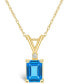 Фото #1 товара Macy's blue Topaz (1-1/3 ct. t.w.) and Diamond Accent Pendant Necklace in 14K Yellow Gold or 14K White Gold