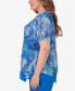 Фото #3 товара Plus Size Neptune Beach Tie Dye Textured Top with Necklace