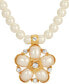 ფოტო #2 პროდუქტის Imitation Pearl Crystal Flower Necklace