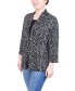 Фото #3 товара Petite Puff Print 3/4 Sleeve Two-Fer Top