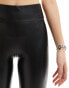 Vila leather look leggings in black