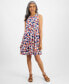 Фото #1 товара Women's Printed Sleeveless Flip-Flop Dress, Created for Macy's