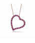 Фото #3 товара Sterling Silver with Round Cubic Zirconia Thick Open Heart Frame Necklace