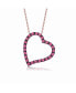 ფოტო #3 პროდუქტის Sterling Silver with Round Cubic Zirconia Thick Open Heart Frame Necklace