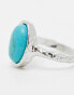 Фото #3 товара ASOS DESIGN ring with semi precious style turquoise stone in silver tone