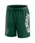 ფოტო #3 პროდუქტის Men's Hunter Green Milwaukee Bucks Post Up Mesh Shorts